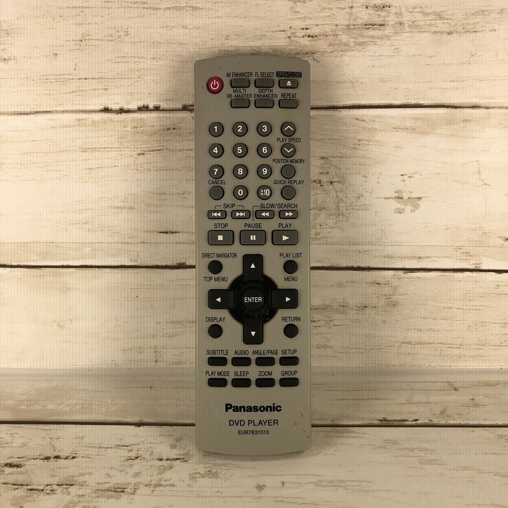 Panasonic EUR7631010 DVD Player Remote Control Silver Black Replacement